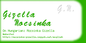 gizella mocsinka business card